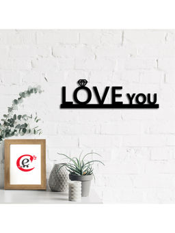 eCraftIndia - Black Love You Wooden Wall Decor for Living Room Bedroom