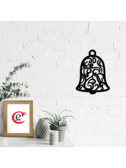 eCraftIndia - Black Christmas Bell Engineered Wood Wall Art Ready To Hang Home Decor