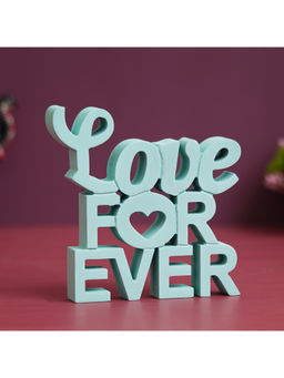 eCraftIndia - Light Blue Wooden Love For Ever Decorative Wall Hanging