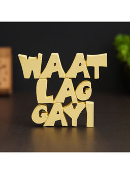 eCraftIndia - Yellow Waat Lag Gayi Wooden Cutout Decorative Wall Hanging