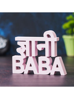 eCraftIndia - Pink Handcrafted Gyani Baba Wooden Cutout Decorative Wall Hanging