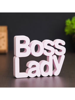 eCraftIndia - Pink Boss Lady Wooden Showpiece for Home Decor Living Room Bedroom Office