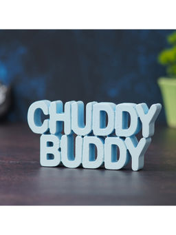 eCraftIndia - Sky Blue Handcrafted Chuddy Buddy Wooden Cutout Decorative Wall Hanging