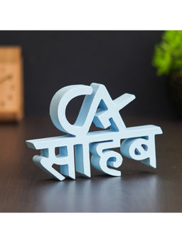 eCraftIndia - Sky Blue Handcrafted CA Sahab Wooden Cutout Decorative Wall Hanging