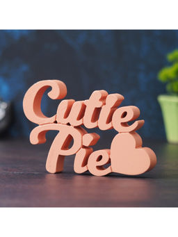 eCraftIndia - Peach Romantic Cutie Pie Heart Symbol Wooden Cutout Decorative Wall Hanging
