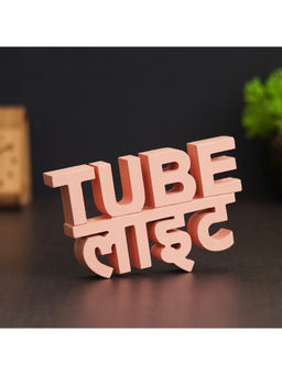 eCraftIndia - Peach Funny Tube Light Wooden Cutout Decorative Wall Hanging