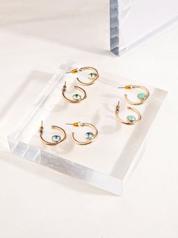 Accessorize London - Womens Circle Gem Hoops