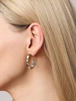 Accessorize London - Womens Eclectic Stone Hoop