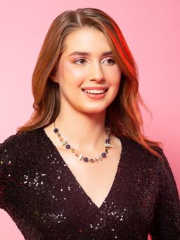 Accessorize London - Womens Mixed Shape Stone Necklace