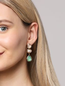 Accessorize London - Womens Pearl Gem Teardrop