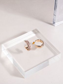 Accessorize London - Womens Wavy Gem Hoop