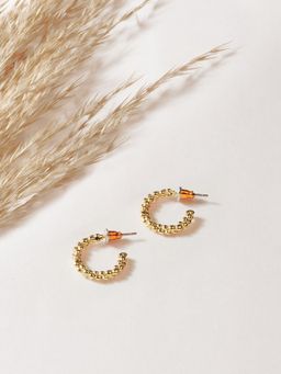 Accessorize London - Real Gold Plated Z Bobble Chubby Hoops