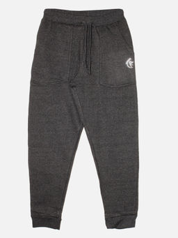 KiddoPanti - Boys Solid Fleece Grey Joggers