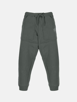 KiddoPanti - Boys Solid Fleece Grey Joggers