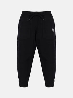 KiddoPanti - Boys Solid Fleece Black Joggers