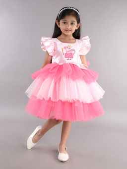 Pink Chick - Layered Party Knee Length Dress