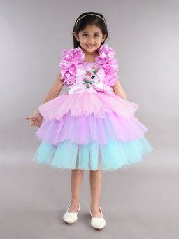 Pink Chick - Unicorn Layered Party Knee Length Dress