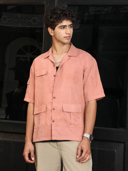 Campus Sutra - Men Peach Oversized Shirt