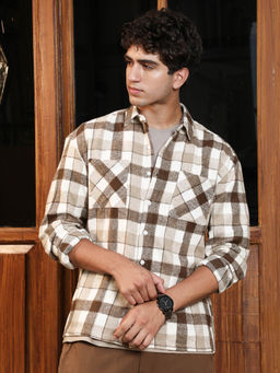 Campus Sutra - Men White Checks Shirt