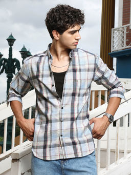 Campus Sutra - Men Multi-Color Checks Regular Shirt