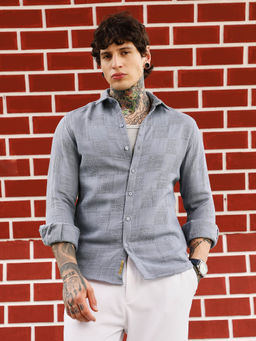 Campus Sutra - Men Grey Check Shirt