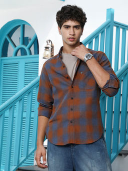Campus Sutra - Men Multi-Color Checks Regular Shirt
