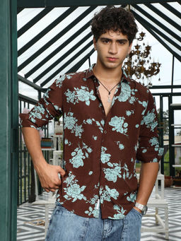 Campus Sutra - Men Brown Floral Shirt