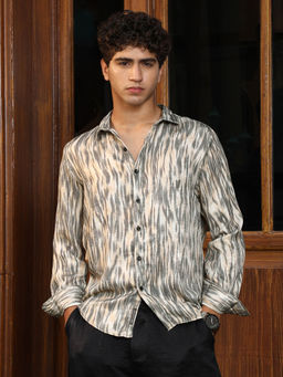 Campus Sutra - Men Grey Abstract Shirt