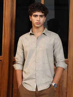 Campus Sutra - Men Grey Textured Shirt