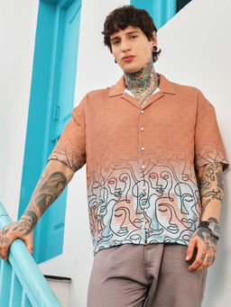 Campus Sutra - Men Multi-Color Ombre Oversized Shirt