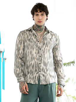 Campus Sutra - Men Grey Abstract Printed Shirt