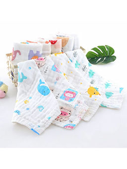 Elementary - Premium 6 layered Ultra-Soft Muslin Cotton Washcloth - Multicolor, Jungle Jam (Pack of 4)