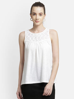 Aditi Wasan - Textured White Empire Top