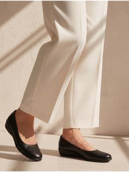 ALCAZO - Women Black Synthetic Leather Wedges Heels