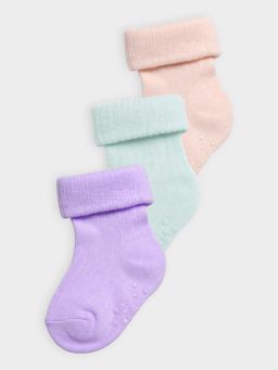 Mi Arcus - Ultra Soft Solid Anti Skid Socks for Kids (Pack of 3)