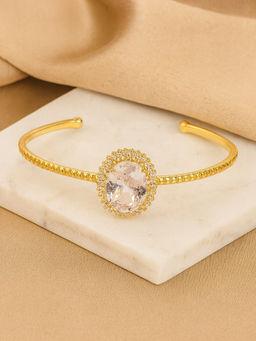 Estele - Emerald White Oval AD Cuff Radiant Kada