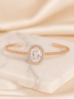 Estele - Premium CZ Oval Graceful White Cuff Kada