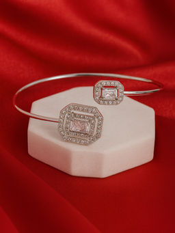 Estele - Rhodium White AD Cuff Kada