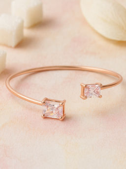 Estele - Rose gold AD Cuff Kada - Elegant Jewellery