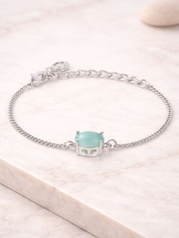 Estele - Rhodium AD Charm Adjustable Bracelet