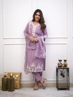 BLACK SCISSOR - Light Purple Kurta with Pant and Dupatta (Set of 3)