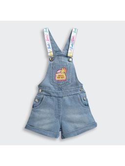 TINY GIRL - Barbie Light Blue Denim Dungaree With Graphic Print
