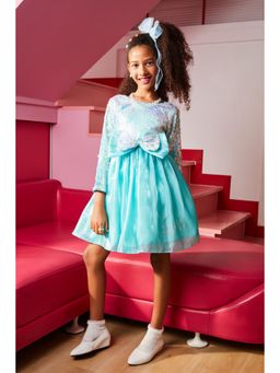 TINY GIRL - Barbie Turquoise Green Sequin Party Dress