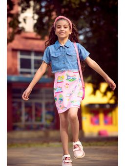 TINY GIRL - Barbie by Sleeveless Dream Life Printed Midi With Jacket - Light Pink