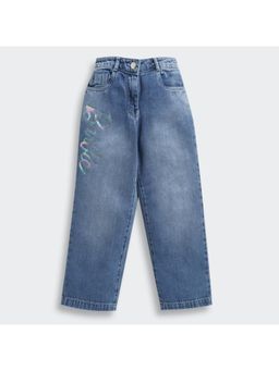 TINY GIRL - Barbie Logo Blue Denim Jeans