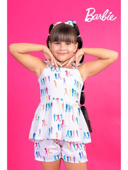 TINY GIRL - Barbie by Sleeveless Chevron Printed Top and Shorts