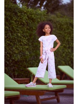 TINY GIRL - Barbie Off White Brand Logo Printed Co-Ord