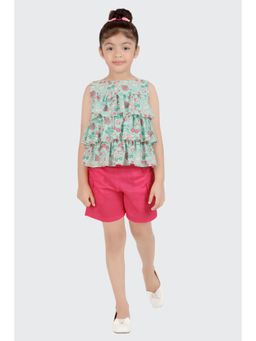 TINY GIRL - Barbie Printed Sleeveless Top and Pink Shorts