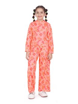 TINY GIRL - Barbie Peach Floral Printed Co-Ord