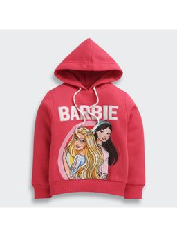 TINY GIRL - Barbie Graphic Printed Hot Pink Hoodie